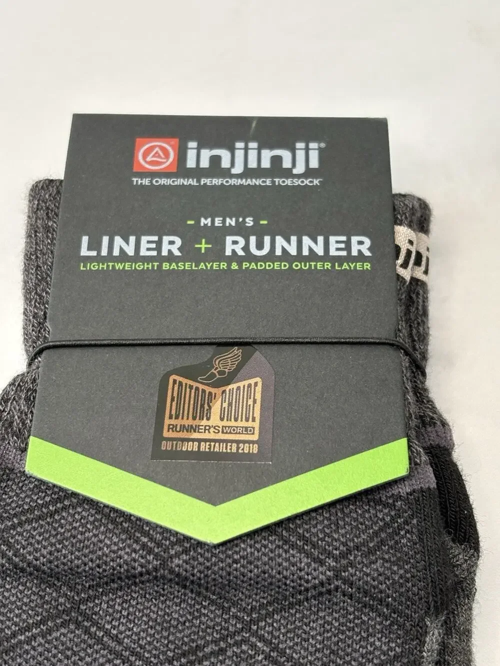 Injinji Men’s Running Toe Shocks Liner + Runner Charcoal/Gray Size S/M Brand New